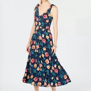 Betsey Johnson Navy Blue Floral Print Maxi Dress